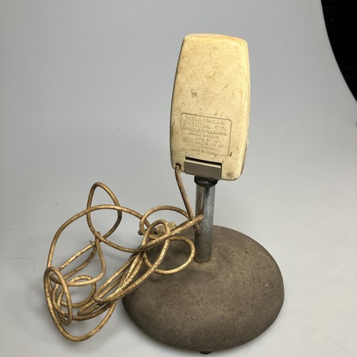 VTG Wollensak Mic by Shure Bros. Model B-162-4 Table Microphone Radio w/ Stand - Zdjęcie 6 z 12