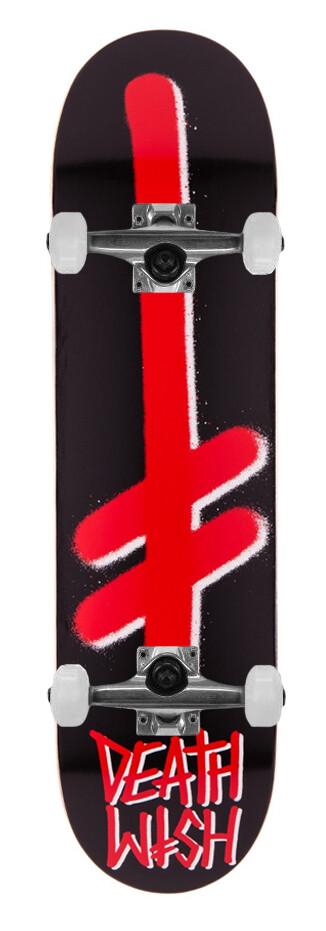 Deathwish Skateboard Complete Gang Logo Black/Red 8.25