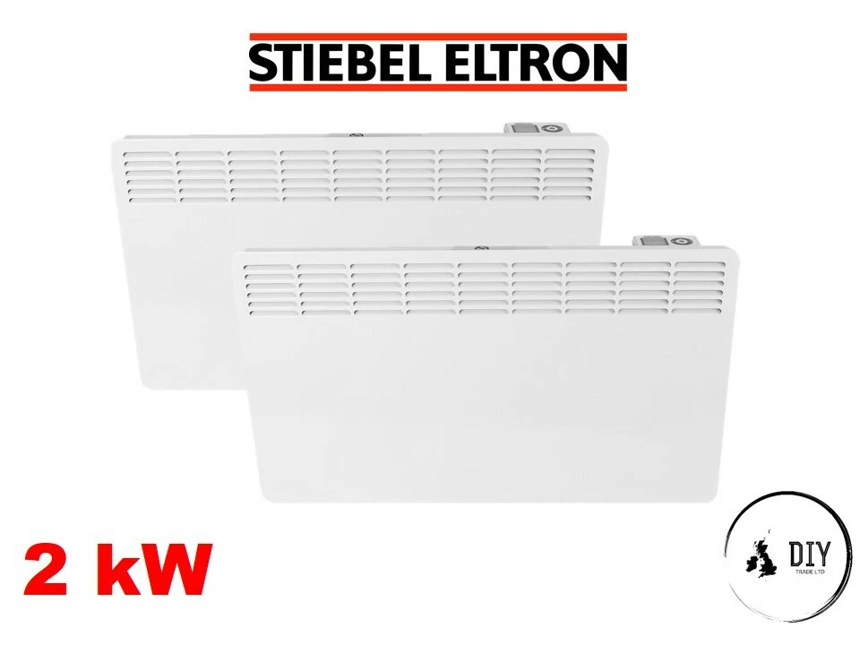 2 x Stiebel 2kw Electric Panel Heater Convector Timer Thermostat Wall  Mounted | eBay