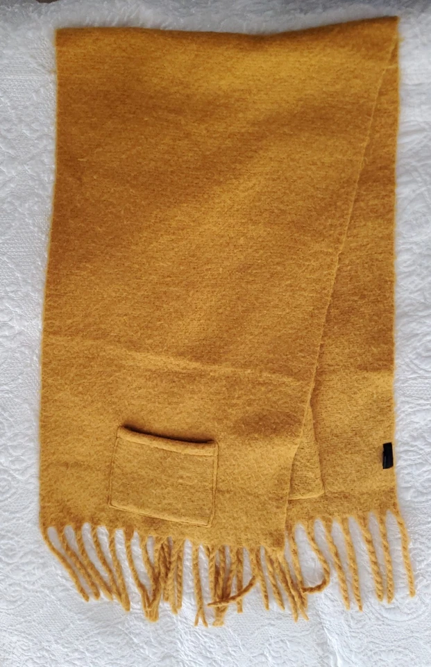 Steve Madden одеяло надежном 72 «x 20» горчичный желтый с бахромой 2 кармана мягкий новый с Ярлыками - Изображение 2 из 3