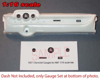 1/16 1957 CHEVROLET BEL AIR & NOMAD GAUGE FACES for 1/16 scale AMT kits-PLS READ