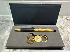 CITGO Gas Gold Pen & Keychain Set, Both Have CITGO Logos, New In Original Box