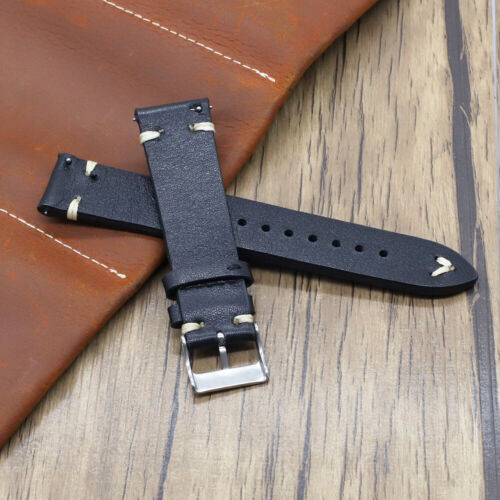 100 % Echtleder Uhrenarmband Vintage dickes Band 18 20 22 24 brauner Balck USA - Bild 16 von 22