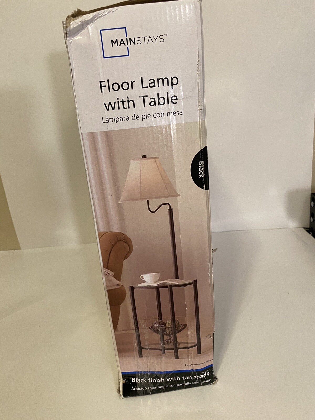 mainstays transitional glass end table lamp