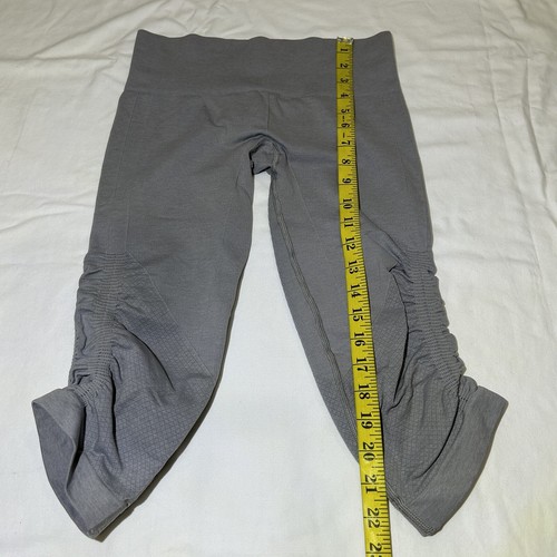 Lululemon In the Flow Crop Ruched Gray Leggings Size 4 (read description) - Picture 2 of 11