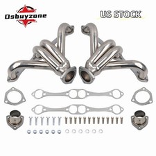 Pair For Chevy Sbc V8 265 283 305 327 350 400 55-up Shorty Hugger Headers Kit Us