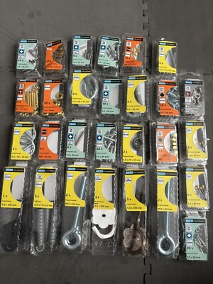 28 Marken Packungen Nägel Schrauben Haken  Mix  Restposten / ContPal4aK2 -5