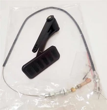 BLACK OUT Street Hot Rod Universal Large Aluminum Gas Pedal Black Throttle Cable