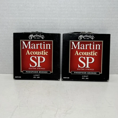 Martin MSP4100 Acoustic SP Guitar Strings Phos. Bronze LIGHT .012-.054 Set Of 2