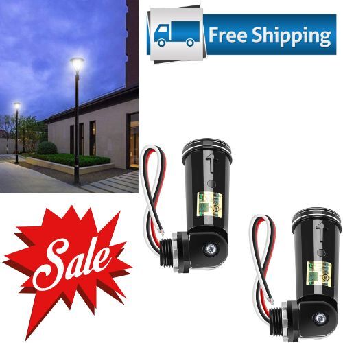 2 Pack Photocell Sensor Switch UL Listed Outdoor Conduit Lighting Control IP65