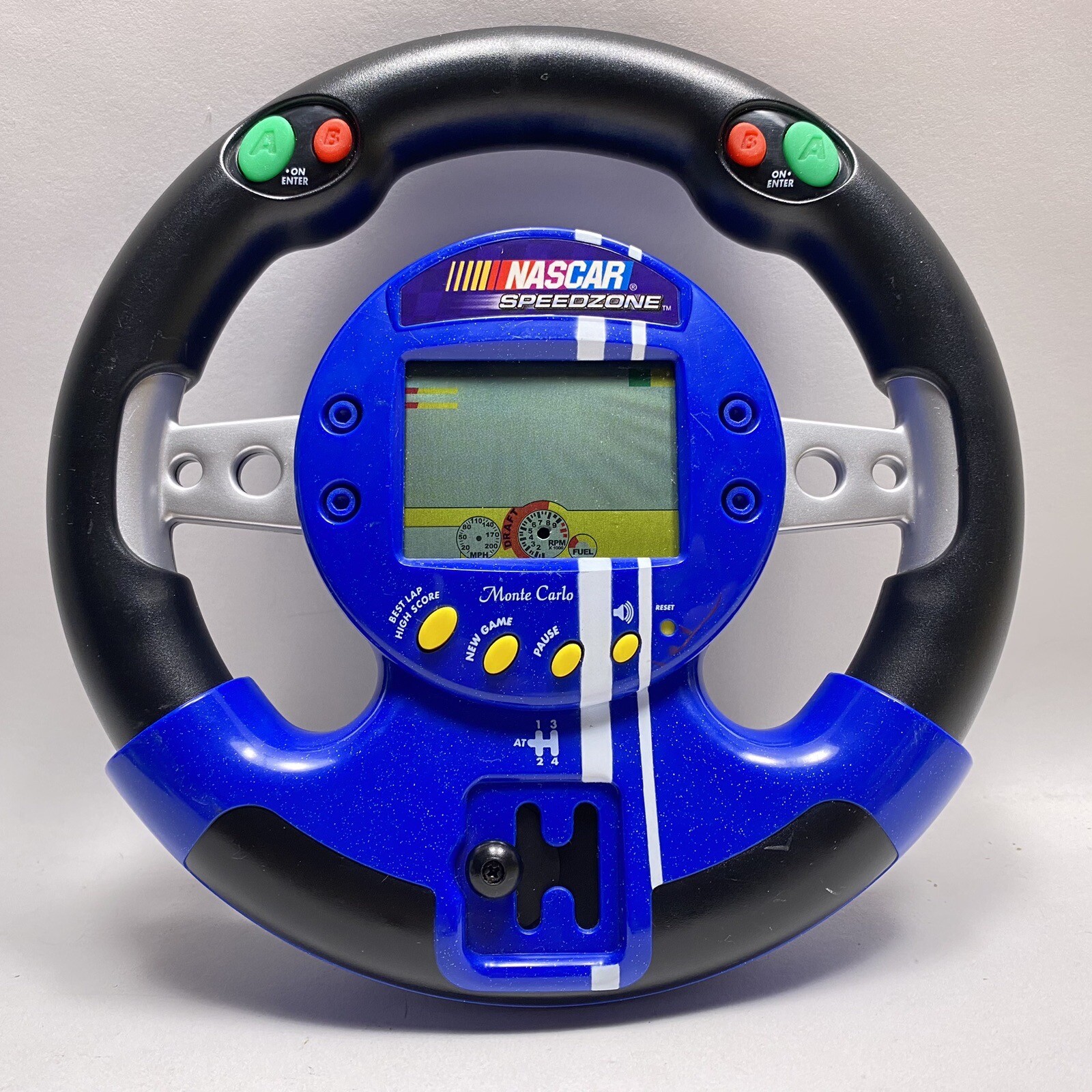 1998 Radica NASCAR Speedzone Electronic Handheld LCD Racing Game Wheel