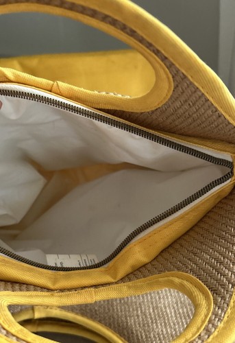 IGLOO Matching Insulated Bags Cooler Beach Bag Tote Yellow Grass Straw Lunchbox - Picture 3 of 8