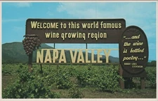 Welcome to Napa Valley Sign Wine Country California CA Postcard 13576a