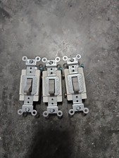 Lot If 3 Leviton CS120-2GY 20A 120-277V Single Pole Toggle Switch