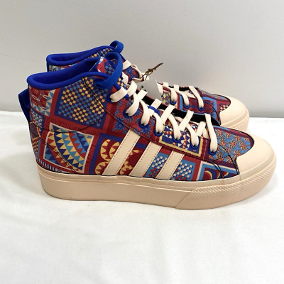 Adidas FARM Rio x Bravada 2.0 Platform Mid Womens 8.5 Skateboard Patchwork Quilt