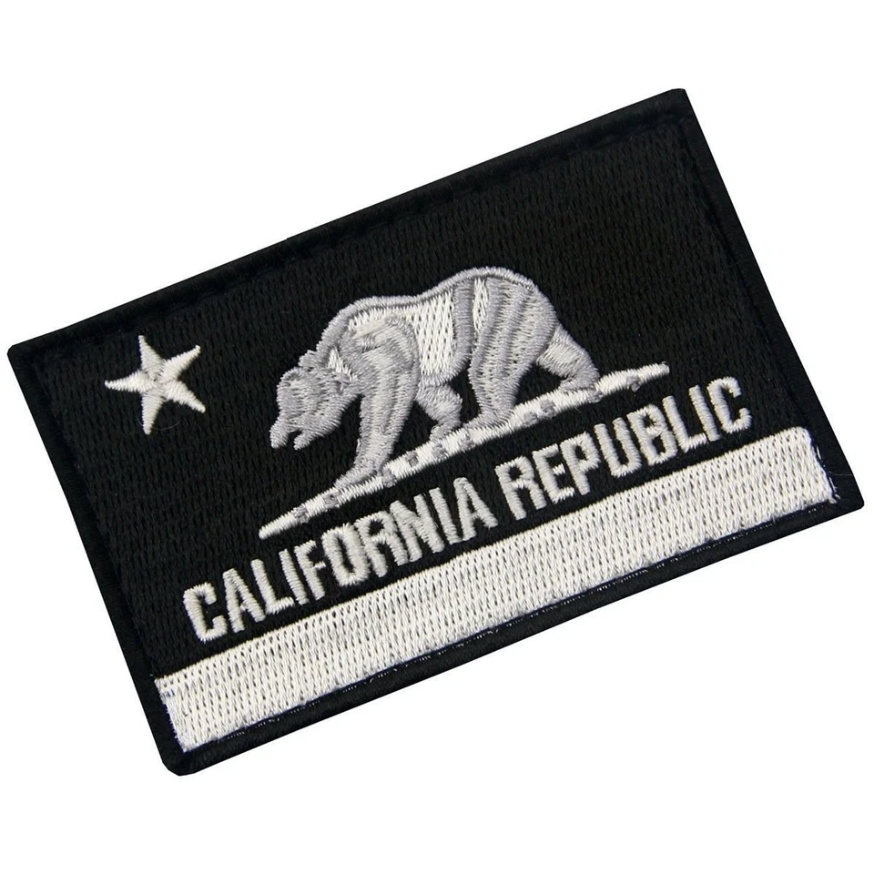 Hook&Loop Patch Applique Embroidered Back Biker patches Fastener California - Image 3 of 4