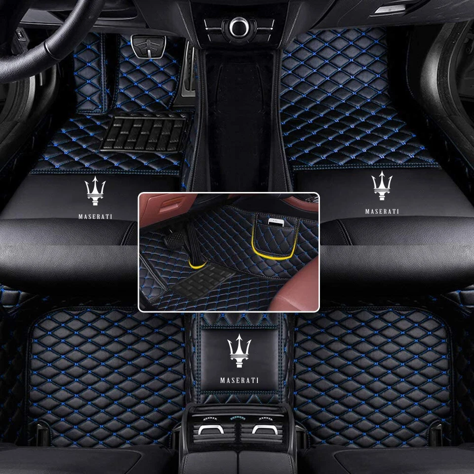 Custom Fit For Maserati All Models All Weather Pads Leather Floor Liner Car Mats Foto 2 de 4