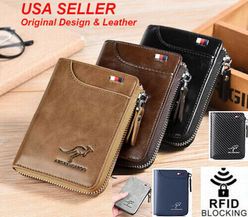 Men Men's S1 Leather Wallet ID Credit Card Holder Clutch Bifold Zipper Coin - Picture 59 of 77
