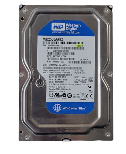 2x Western Digital WD2500AAJS/AAKX 250GB 720RPM 3.5in Desktop Hard Drive Blue - Picture 3 of 8