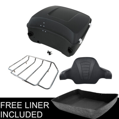 King Trunk Backrest Top Luggage Rack Fit For Harley Road Street Glide King 14-26