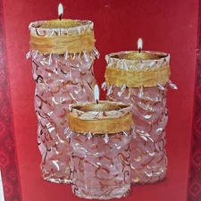 NEW OLD STOCK 2003 TARGET  Holiday 3x Glass Cylinder w Floating Candles Set