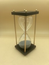 Timer Hourglass 30 Minute Black Wooden Frame 9  X 4  Grey Sand Timer