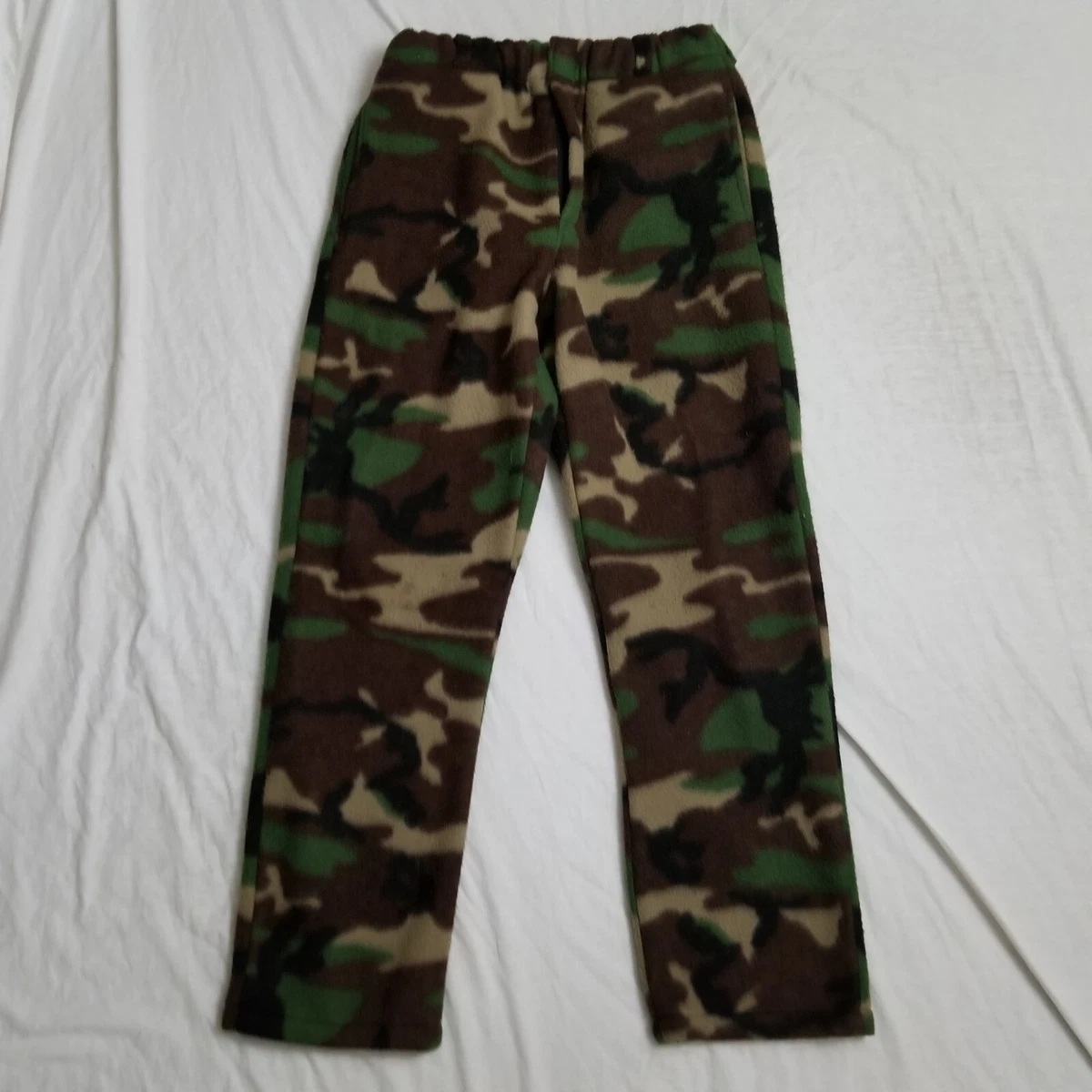 Vintage LL Bean Fleece Camo Pants Hunting Outdoor Streetwear Made in USA  Large