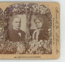 Portraits of President & Ida McKinley Famous Keystone Stereoview