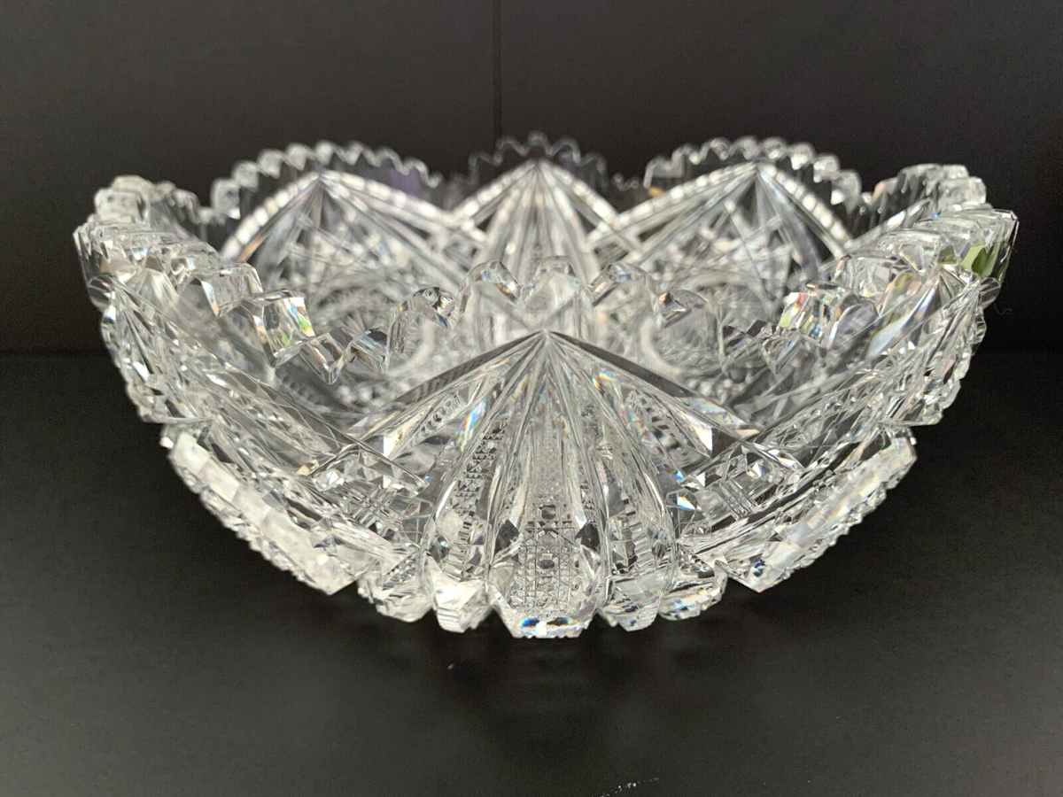 GORGEOUS ANTIQUE AMERICAN BRILLIANT PERIOD CRYSTAL CUT GLASS - 8