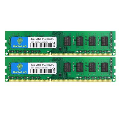 8GB DDR3 Kit 2x4GB PC3-8500 DDR3 1066 Mhz 2Rx8 1.5V CL7 Desktop Computer Ram