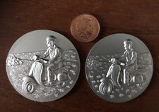 2 Rare Vintage plastic scooter Vespa Tokens Collector Items Ulma Vigano Style