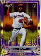 2022 Topps Chrome JOSIAH GRAY #160 Rookie Purple & Yellow Sonic Pulse 082/299