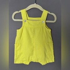 JACADI baby girl or baby boy short yellow overalls, 3m