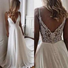 Satin Wedding Dresses Backless Spaghetti Straps Sweep Train Bridal Gowns Custom