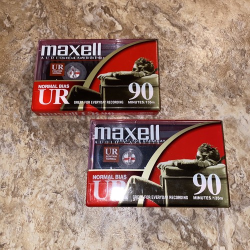 MAXWELL UR 90 Minute Blank Audio Cassette Tapes Normal Bias Lot Of 2 NEW IN PACK - Picture 2 of 3