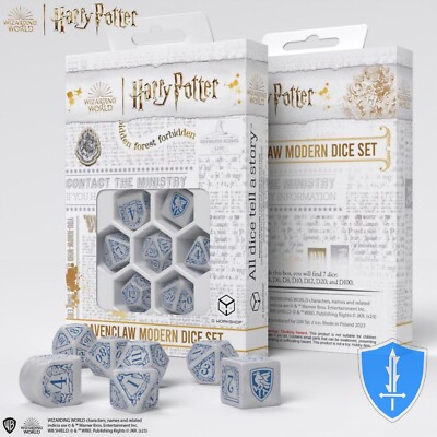 Harry Potter - Ravenclaw Modern White Dice Set (7) Q-Workshop D&D RPG