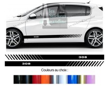 2 X BANDES BAS DE CAISSE POUR PEUGEOT 308 SPORT AUTOCOLLANT STICKER BD500-71