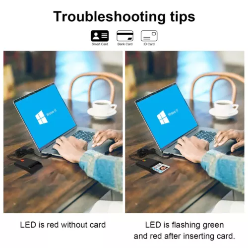 USB Chipkartenleser Kartenleser Personalausweis Lesegerät Smart Card Reader - Bild 11 von 21