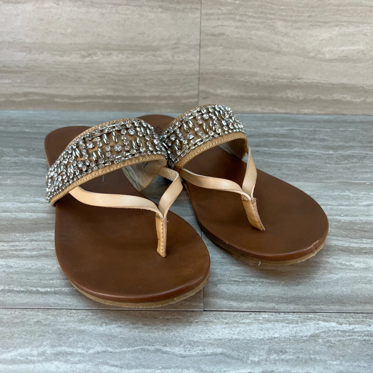 BKE Women s Buckle Sole Sandals Embellished Rhinestone Accents