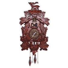 Kendal Large Cuckoo Clock Handcrafted Wood Wall Clock Vintage w/ Deer Decoration