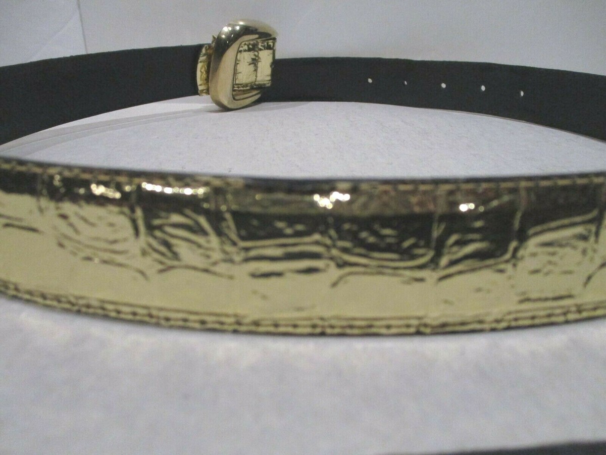 Omega Leather Gold And Silver Tone Color Stone Belt Womens Size M 34-36 in Vintage Womens Belt 70s Leather - Etsy main image 4