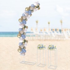 2m Arched Metal Wedding Flower Stand - Elegant Centerpieces Set of 3