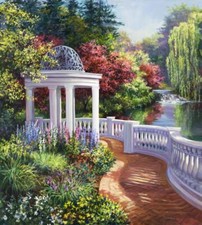 Ceramic Backsplash Tile Mural Garden Kitchen/Bathroom/Shower - Garden Gazebo