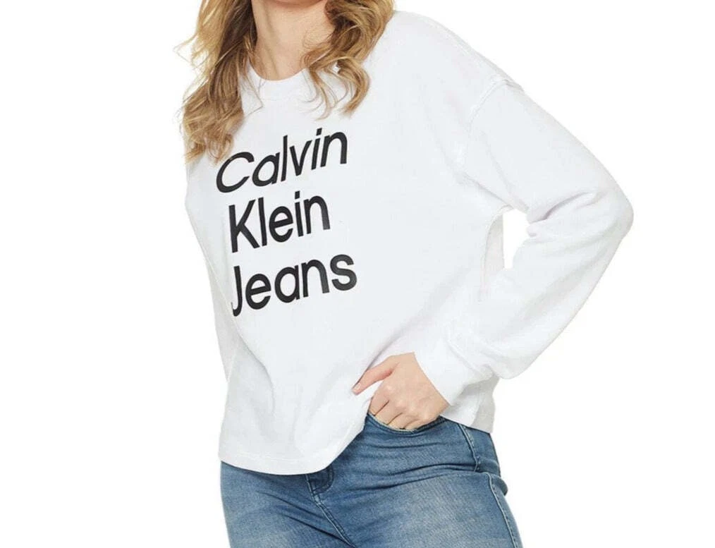 Calvin klein white jumper womens sales
