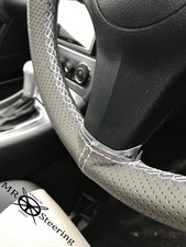 F&uuml;r Mercedes Vito I Graues Perforiertes Lederlenkradbezug Wei&szlig; Doppelst
