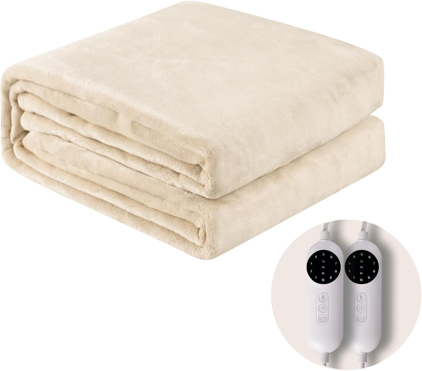 Dual Control Electric Heated Blanket Throw Machine Washable Ultra Soft Cozy
