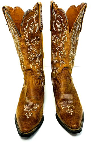 Justin Cowgirl Boots L2703 / Womens / Size 8B Tan Puma Leather - Picture 5 of 11