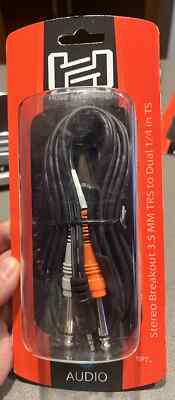 Hosa CMP-159 10' Foot Stereo 3.5mm TRS to Dual 1/4'' TS Breakout iPod Audio Cable