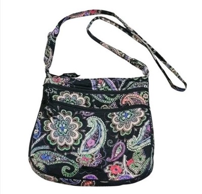 RETIRED PRINT! VERA BRADLEY Kiev Paisley Triple Zip Hipster Crossbody Bag