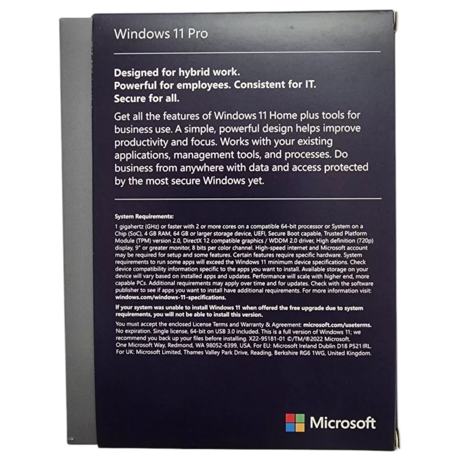 Microsoft Windows 11 Pro Professional 64 Bit Usb Flash Drive New Sealed Package - Image 2 of 2